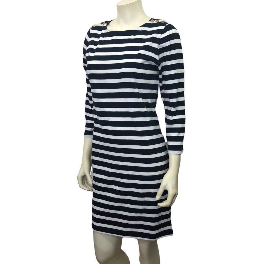 J CREW 3/4 SLEEVES STRIPED CASUAL shirt DRESS SZ SM